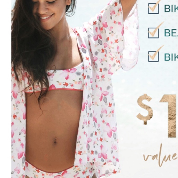 San Lorenzo Bikinis beach cover floral cardigan - Picture 1 of 5